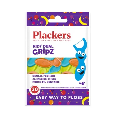 ไหมขัดฟันแบบมีด้ามจับสำหรับเด็ก Plackers Flosser Kids Dual Gripz 30 ชิ้น