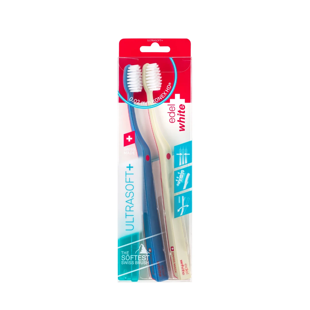 แปรงสีฟันแพ็คคู่ edel+white UltraSoft Flosserbrush Duo - Image 5