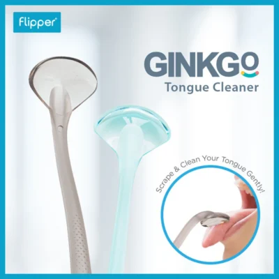 Flipper GINKGO | กิงค์โก ที่ขูดทำความสะอาดลิ้น | ช่วยทำความสะอาดแบคทีเรีย เชื้อรา คราบเศษอาหารที่เกาะอยู่บนลิ้น
