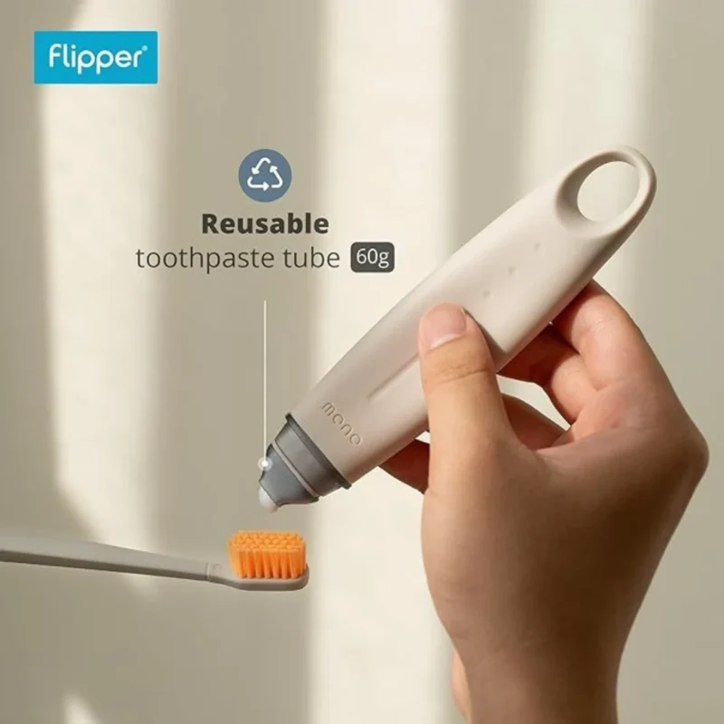 Flipper MONO | ชุดดูแลช่องปากสำหรับพกพา 4 in 1 | แปรงสีฟัน-ยาสีฟัน-ที่กวาดลิ้น-ไหมขัดฟัน - Image 6