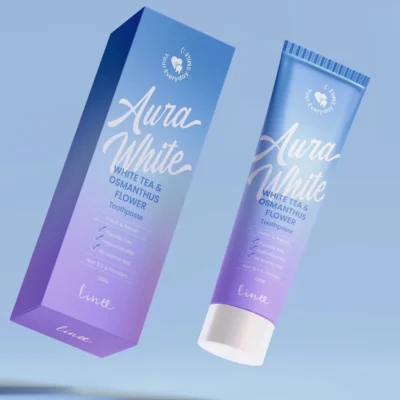 ยาสีฟันทำให้ฟันขาว ออร่าไวท์ Linee Aura White