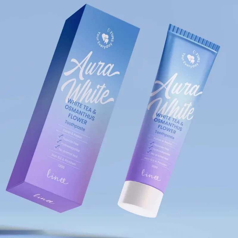 ยาสีฟันทำให้ฟันขาว ออร่าไวท์ Linee Aura White